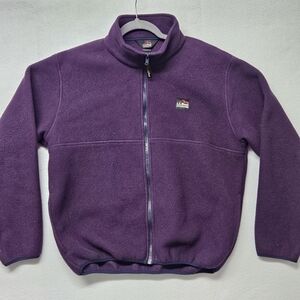 Vintage L.L. Bean Fleece Jacket Full Zip Plum 90s Womens Medium